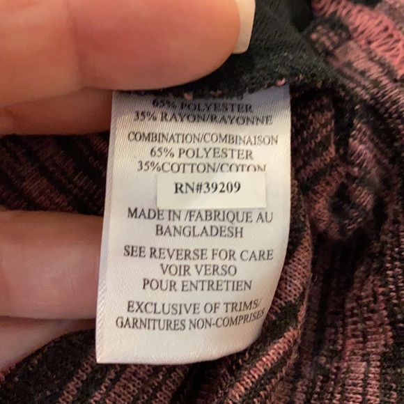 Burnside Maroon & Black Long Sleeve Shirt - Picture 7 of 8